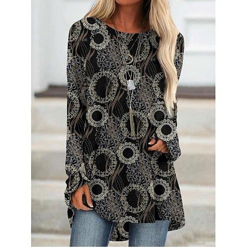 Women's T shirt Tee Floral Casual Weekend Floral Painting T shirt Tee Long Sleeve Print Round Neck Basic Green Black Blue S / 3D Print
Women's T shirt Tee Floral Casual Weekend Floral Painting T shirt Tee Long Sleeve Print Round Neck Basic Green Black Blue S / 3D Print