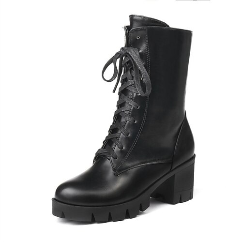 Women's Boots Daily Combat Boots Lace Up Boots Mid Calf Boots Winter Block Heel Round Toe Classic PU Leather Zipper Solid Colored Black Yellow Gray
Women's Boots Daily Combat Boots Lace Up Boots Mid Calf Boots Winter Block Heel Round Toe Classic PU Leather Zipper Solid Colored Black Yellow Gray