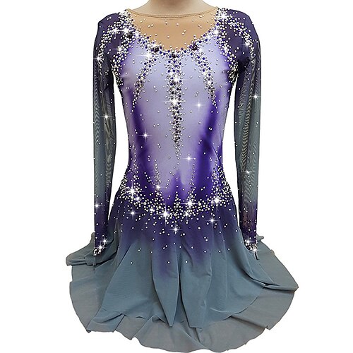 Figure Skating Dress Women's Girls' Ice Skating Dress Purple Open Back Spandex High Elasticity Training Competition Skating Wear Handmade Crystal / Rhinestone Long Sleeve Ice Skating Figure Skating
Figure Skating Dress Women's Girls' Ice Skating Dress Purple Open Back Spandex High Elasticity Training Competition Skating Wear Handmade Crystal / Rhinestone Long Sleeve Ice Skating Figure Skating