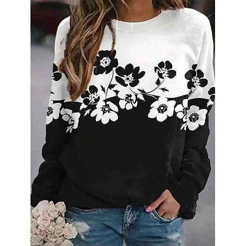 Women's Sweatshirt Floral Print Casual Daily 3D Print Cotton Casual Hoodies Sweatshirts Black
Women's Sweatshirt Floral Print Casual Daily 3D Print Cotton Casual Hoodies Sweatshirts Black