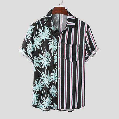 Men's Shirt 3D Print Striped Leaves Turndown Street Casual Button-Down Print Short Sleeves Tops Designer Casual Fashion Breathable Black / Summer
Men's Shirt 3D Print Striped Leaves Turndown Street Casual Button-Down Print Short Sleeves Tops Designer Casual Fashion Breathable Black / Summer