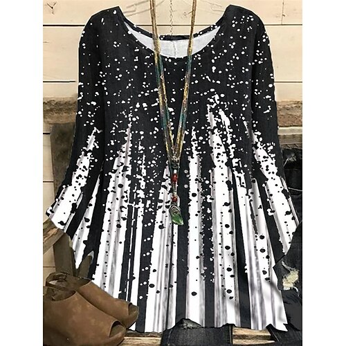 Women's Plus Size Tops Blouse Shirt Color Gradient Print Long Sleeve Crewneck Streetwear Daily Vacation Polyester Fall Spring Black
Women's Plus Size Tops Blouse Shirt Color Gradient Print Long Sleeve Crewneck Streetwear Daily Vacation Polyester Fall Spring Black