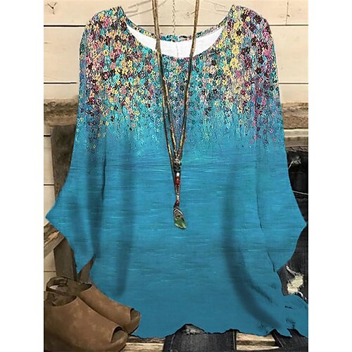 Women's Plus Size Tops Blouse Shirt Floral Graphic Print Long Sleeve Round Neck Casual Daily Vacation Polyester Fall Spring Green Blue
Women's Plus Size Tops Blouse Shirt Floral Graphic Print Long Sleeve Round Neck Casual Daily Vacation Polyester Fall Spring Green Blue