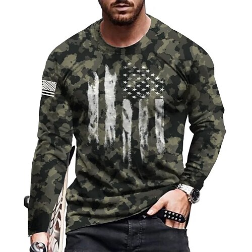 Men's Unisex T shirt Tee 3D Print Graphic Prints Camo / Camouflage Crew Neck Street Daily Print Long Sleeve Tops Basic Casual Big and Tall Sports Green
Men's Unisex T shirt Tee 3D Print Graphic Prints Camo / Camouflage Crew Neck Street Daily Print Long Sleeve Tops Basic Casual Big and Tall Sports Green