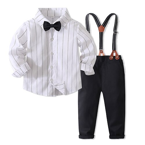 2 Pieces Toddler Boys Shirt & Pants Clothing Set Outfit Stripe Long Sleeve Set Gentle Preppy Style Fall Spring 1-5 Years White
2 Pieces Toddler Boys Shirt & Pants Clothing Set Outfit Stripe Long Sleeve Set Gentle Preppy Style Fall Spring 1-5 Years White