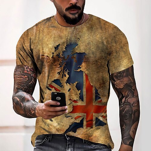 Men's T shirt Tee Tee Graphic National Flag Round Neck Khaki Short Sleeve 3D Print Casual Daily 3D Print Tops Fashion Cool Designer Comfortable / Summer / Summer
Men's T shirt Tee Tee Graphic National Flag Round Neck Khaki Short Sleeve 3D Print Casual Daily 3D Print Tops Fashion Cool Designer Comfortable / Summer / Summer