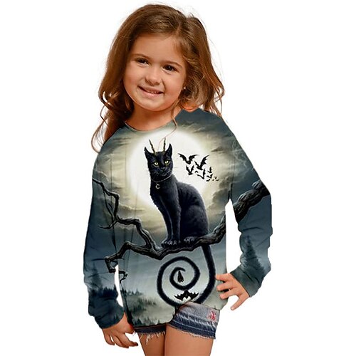 Kids Girls' Halloween T shirt Animal Outdoor 3D Print Long Sleeve Active 3-12 Years Winter Blue
Kids Girls' Halloween T shirt Animal Outdoor 3D Print Long Sleeve Active 3-12 Years Winter Blue