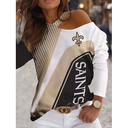 Women's Blouse Yellow Silver Gold Graphic Cold Shoulder Print Long Sleeve Casual Weekend Basic Round Neck Regular Painting S / 3D Print
Women's Blouse Yellow Silver Gold Graphic Cold Shoulder Print Long Sleeve Casual Weekend Basic Round Neck Regular Painting S / 3D Print