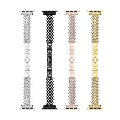 1PC Smart Watch Band Compatible with Apple iWatch Series 8 7 6 5 4 3 2 1 SE Metal Band for iWatch Smartwatch Strap Wristband Alloy Adjustable Classic Clasp Bling Diamond
1PC Smart Watch Band Compatible with Apple iWatch Series 8 7 6 5 4 3 2 1 SE Metal Band for iWatch Smartwatch Strap Wristband Alloy Adjustable Classic Clasp Bling Diamond