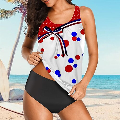 Women's Tankini Two Piece Swimsuit High Waist Shirred Swimwear Bathing Suit Dot Swimwear Red Quick Dry Swimming Surfing Beach Summer
Women's Tankini Two Piece Swimsuit High Waist Shirred Swimwear Bathing Suit Dot Swimwear Red Quick Dry Swimming Surfing Beach Summer