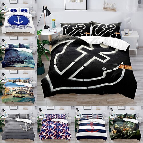 Anchor Pattern 3-Piece Duvet Cover Set Hotel Bedding Sets Comforter Cover Include 1 Duvet Cover, 2 Pillowcases for Double/Queen/King(1 Pillowcase for Twin/Single)
Anchor Pattern 3-Piece Duvet Cover Set Hotel Bedding Sets Comforter Cover Include 1 Duvet Cover, 2 Pillowcases for Double/Queen/King(1 Pillowcase for Twin/Single)