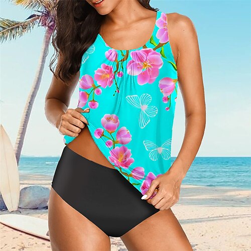 Women's Tankini Two Piece Swimsuit High Waist Shirred Swimwear Bathing Suit Swimwear Blue Quick Dry Swimming Surfing Beach Summer
Women's Tankini Two Piece Swimsuit High Waist Shirred Swimwear Bathing Suit Swimwear Blue Quick Dry Swimming Surfing Beach Summer