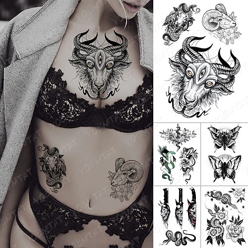 5 pz tre-eyed capra serpente flash tatuaggi falena old school body art braccio falso tatoo donne uomini
5 pz tre-eyed capra serpente flash tatuaggi falena old school body art braccio falso tatoo donne uomini