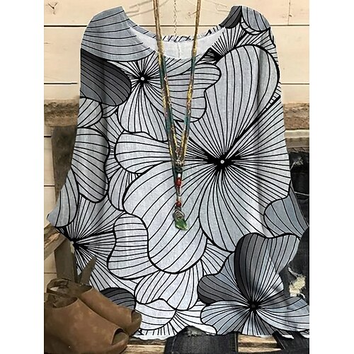 Women's Plus Size Tops Blouse Shirt Scenery Print Long Sleeve Crewneck Streetwear Daily Vacation Polyester Fall Spring Black Gray
Women's Plus Size Tops Blouse Shirt Scenery Print Long Sleeve Crewneck Streetwear Daily Vacation Polyester Fall Spring Black Gray