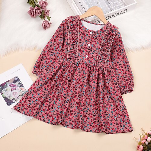 Kids Toddler Little Girls' Dress Flower Daily Ruched Ruffle Patchwork Pink Knee-length Long Sleeve Cute Sweet Dresses Spring Slim 1pcs 2-8 Years / Print
Kids Toddler Little Girls' Dress Flower Daily Ruched Ruffle Patchwork Pink Knee-length Long Sleeve Cute Sweet Dresses Spring Slim 1pcs 2-8 Years / Print