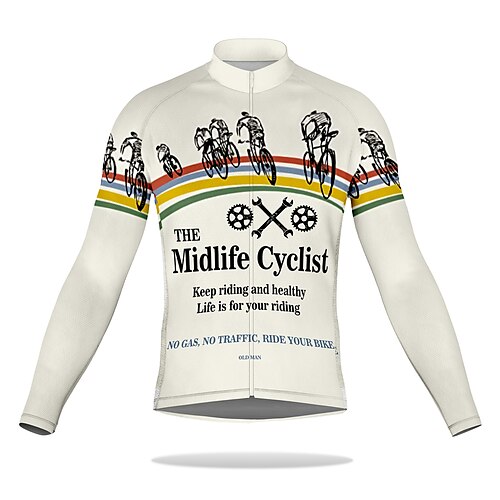 21Grams Men's Cycling Jersey Long Sleeve Bike Top with 3 Rear Pockets Mountain Bike MTB Road Bike Cycling Breathable Quick Dry Moisture Wicking Reflective Strips White Graphic Polyester Spandex Sports
21Grams Men's Cycling Jersey Long Sleeve Bike Top with 3 Rear Pockets Mountain Bike MTB Road Bike Cycling Breathable Quick Dry Moisture Wicking Reflective Strips White Graphic Polyester Spandex Sports