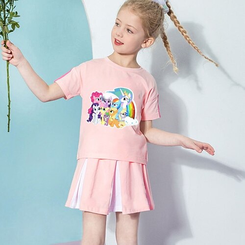 Kids Girls' T-shirt Skirt Clothing Set 2 Pieces Short Sleeve Light Blue Purple Pink Rainbow Cartoon Unicorn Print Cotton Vacation Fashion Comfort 2-12 Years / Spring / Summer
Kids Girls' T-shirt Skirt Clothing Set 2 Pieces Short Sleeve Light Blue Purple Pink Rainbow Cartoon Unicorn Print Cotton Vacation Fashion Comfort 2-12 Years / Spring / Summer