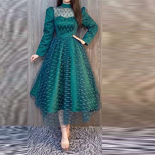 Women's Party Dress A Line Dress Maxi long Dress Green Wine Dark Blue Long Sleeve Pure Color Ruched Mesh Fall Winter Crew Neck Party Stylish Mature 2022 S M L XL
Women's Party Dress A Line Dress Maxi long Dress Green Wine Dark Blue Long Sleeve Pure Color Ruched Mesh Fall Winter Crew Neck Party Stylish Mature 2022 S M L XL