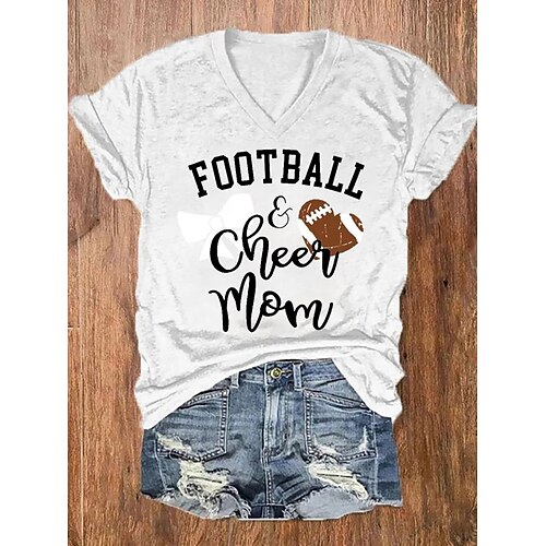 Women's T shirt Tee Graphic Letter Casual Daily T shirt Tee Short Sleeve Patchwork Print V Neck Basic White Black Blue S
Women's T shirt Tee Graphic Letter Casual Daily T shirt Tee Short Sleeve Patchwork Print V Neck Basic White Black Blue S