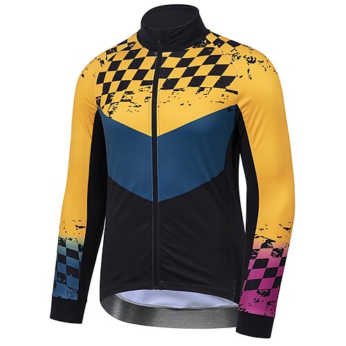 21Grams Men's Cycling Jersey Long Sleeve Bike Top with 3 Rear Pockets Mountain Bike MTB Road Bike Cycling Breathable Quick Dry Moisture Wicking Reflective Strips Yellow Geometic Polyester Spandex
21Grams Men's Cycling Jersey Long Sleeve Bike Top with 3 Rear Pockets Mountain Bike MTB Road Bike Cycling Breathable Quick Dry Moisture Wicking Reflective Strips Yellow Geometic Polyester Spandex