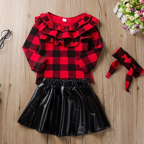 2 Pieces Toddler Girls' Clothing Set Outfit Plaid Long Sleeve Cotton Set School Daily Spring Summer 1-5 Years Red
2 Pieces Toddler Girls' Clothing Set Outfit Plaid Long Sleeve Cotton Set School Daily Spring Summer 1-5 Years Red