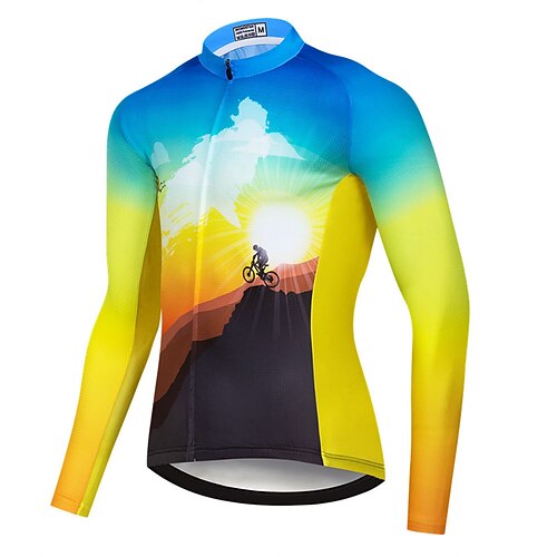 21Grams Men's Cycling Jersey Long Sleeve Bike Top with 3 Rear Pockets Mountain Bike MTB Road Bike Cycling Breathable Quick Dry Moisture Wicking Reflective Strips Blue Yellow Graphic Polyester Spandex
21Grams Men's Cycling Jersey Long Sleeve Bike Top with 3 Rear Pockets Mountain Bike MTB Road Bike Cycling Breathable Quick Dry Moisture Wicking Reflective Strips Blue Yellow Graphic Polyester Spandex