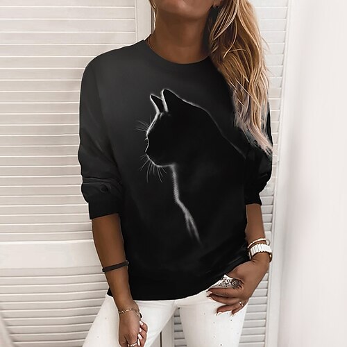 Women's Sweatshirt Pullover Active Streetwear Print Black Cat Daily Round Neck Long Sleeve S M L XL XXL 3XL
Women's Sweatshirt Pullover Active Streetwear Print Black Cat Daily Round Neck Long Sleeve S M L XL XXL 3XL