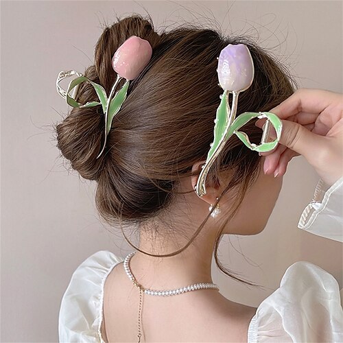 Fairy Tulip Hair Clip Back Head Hair Clip Female Summer Shark Clip Large High-end Hair Accessories
Fairy Tulip Hair Clip Back Head Hair Clip Female Summer Shark Clip Large High-end Hair Accessories