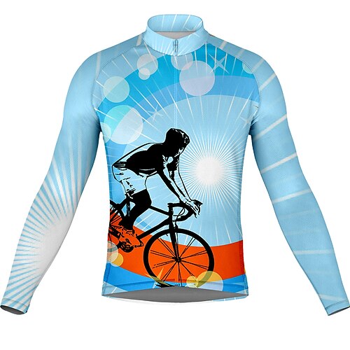 21Grams Men's Cycling Jersey Long Sleeve Bike Top with 3 Rear Pockets Mountain Bike MTB Road Bike Cycling Breathable Quick Dry Moisture Wicking Reflective Strips Blue Graphic Polyester Spandex Sports
21Grams Men's Cycling Jersey Long Sleeve Bike Top with 3 Rear Pockets Mountain Bike MTB Road Bike Cycling Breathable Quick Dry Moisture Wicking Reflective Strips Blue Graphic Polyester Spandex Sports