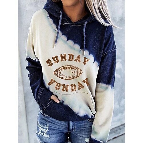 Women's Pullover Hoodie Sweatshirt Active Streetwear Print Gray Brown Navy Blue Color Block Football Is My Favorite Season Sports Hooded Long Sleeve S M L XL XXL / 3D Print
Women's Pullover Hoodie Sweatshirt Active Streetwear Print Gray Brown Navy Blue Color Block Football Is My Favorite Season Sports Hooded Long Sleeve S M L XL XXL / 3D Print