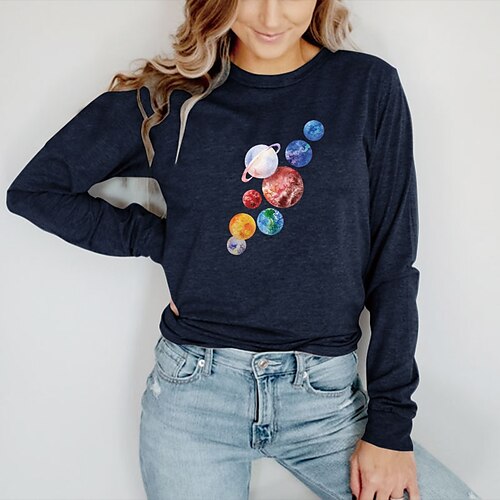 Women's T shirt Tee Graphic Casual Daily Holiday Painting T shirt Tee Long Sleeve Print Round Neck Basic Green Black Blue S
Women's T shirt Tee Graphic Casual Daily Holiday Painting T shirt Tee Long Sleeve Print Round Neck Basic Green Black Blue S