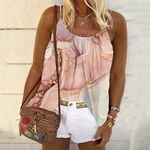Women's Plus Size Tops Tank Top Color Gradient Print Sleeveless Strap Streetwear Daily Holiday Cotton Spandex Jersey Spring Summer Pink
Women's Plus Size Tops Tank Top Color Gradient Print Sleeveless Strap Streetwear Daily Holiday Cotton Spandex Jersey Spring Summer Pink