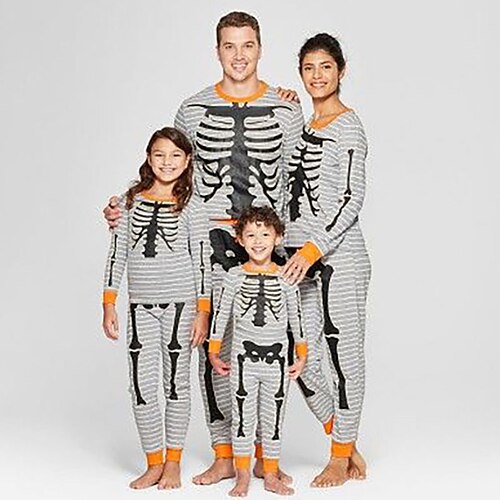 Family Look Halloween Pajamas Skull Daily Print Gray Long Sleeve Daily Matching Outfits
Family Look Halloween Pajamas Skull Daily Print Gray Long Sleeve Daily Matching Outfits