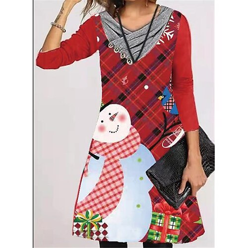 Women's Casual Dress A Line Dress Knee Length Dress Green White Red Long Sleeve Snowman Christmas Tree Letter Print Fall Winter V Neck Casual Loose 2022 S M L XL XXL 3XL
Women's Casual Dress A Line Dress Knee Length Dress Green White Red Long Sleeve Snowman Christmas Tree Letter Print Fall Winter V Neck Casual Loose 2022 S M L XL XXL 3XL
