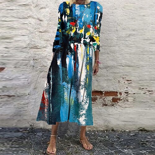 Women's Shift Dress Midi Dress Blue Royal Blue 3/4 Length Sleeve Print Color Gradient Ruched Print Fall Winter Round Neck Casual Vacation 2022 S M L XL XXL 3XL
Women's Shift Dress Midi Dress Blue Royal Blue 3/4 Length Sleeve Print Color Gradient Ruched Print Fall Winter Round Neck Casual Vacation 2022 S M L XL XXL 3XL