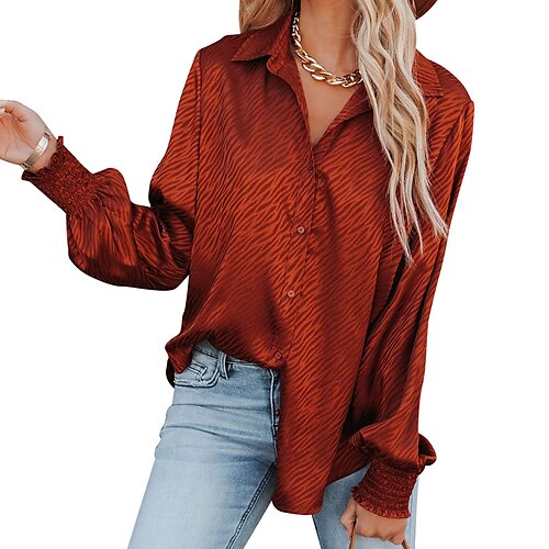 Women's Blouse Graphic Patterned Daily Work Blouse Shirt Long Sleeve Button Print Shirt Collar Streetwear Green White Black S / 3D Print
Women's Blouse Graphic Patterned Daily Work Blouse Shirt Long Sleeve Button Print Shirt Collar Streetwear Green White Black S / 3D Print
