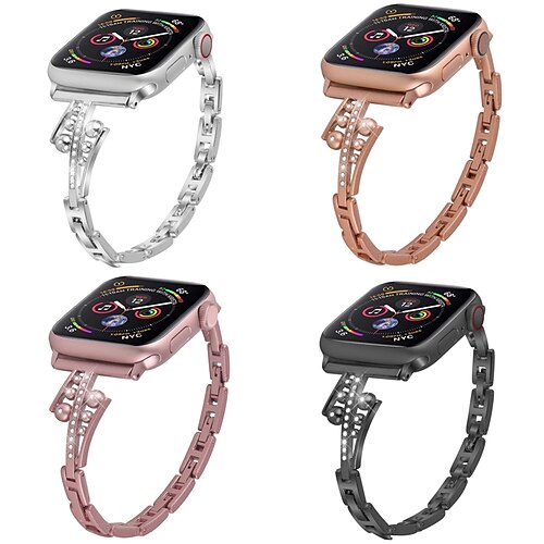 1PC Smart Watch Band Compatible with Apple iWatch Series 8 7 6 5 4 3 2 1 SE Jewelry Bracelet for iWatch Smartwatch Strap Wristband Alloy Rhinestone Adjustable Breathable Bling Diamond
1PC Smart Watch Band Compatible with Apple iWatch Series 8 7 6 5 4 3 2 1 SE Jewelry Bracelet for iWatch Smartwatch Strap Wristband Alloy Rhinestone Adjustable Breathable Bling Diamond