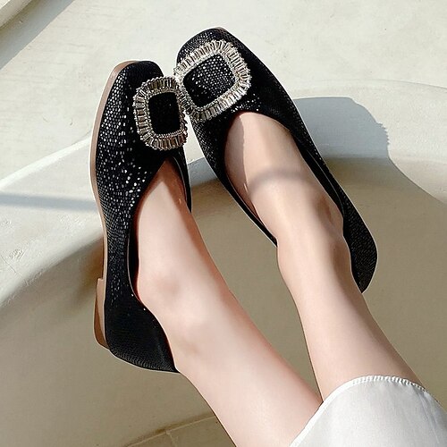 Women's Flats Daily Comfort Shoes Plus Size Crystal Flat Heel Round Toe Elegant Casual PU Leather Loafer Solid Colored Black Beige
Women's Flats Daily Comfort Shoes Plus Size Crystal Flat Heel Round Toe Elegant Casual PU Leather Loafer Solid Colored Black Beige