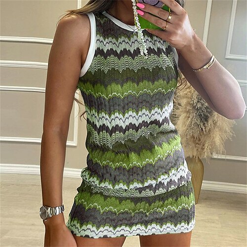 Women's Sweater Dress Bodycon Green Black Blue Purple Orange Sleeveless Print Print Fall Summer Crew Neck Stylish Sexy Winter Dress Slim 2022 S M L / Sheath Dress
Women's Sweater Dress Bodycon Green Black Blue Purple Orange Sleeveless Print Print Fall Summer Crew Neck Stylish Sexy Winter Dress Slim 2022 S M L / Sheath Dress
