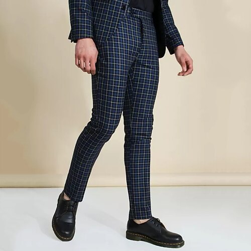 Men's Chinos Trousers Jogger Pants Plaid Dress Pants Front Pocket Plaid Checkered Lattice Tartan Comfort Business Casual Daily Basic Streetwear Navy Blue Micro-elastic
Men's Chinos Trousers Jogger Pants Plaid Dress Pants Front Pocket Plaid Checkered Lattice Tartan Comfort Business Casual Daily Basic Streetwear Navy Blue Micro-elastic