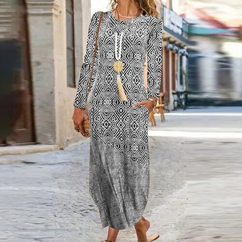Women's Casual Dress T Shirt Dress Tee Dress Ethnic Dress Long Dress Maxi Dress Khaki Gray Long Sleeve Geometric Pocket Winter Fall Crew Neck Casual Winter Dress Weekend Fall Dress 2023 S M L XL XXL
Women's Casual Dress T Shirt Dress Tee Dress Ethnic Dress Long Dress Maxi Dress Khaki Gray Long Sleeve Geometric Pocket Winter Fall Crew Neck Casual Winter Dress Weekend Fall Dress 2023 S M L XL XXL