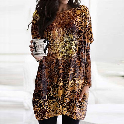 Women's Casual Dress Shift Dress Yellow Red Long Sleeve Floral Pocket Winter Fall Crew Neck Winter Dress Fall Dress Loose Fit 2022 S M L XL XXL 3XL
Women's Casual Dress Shift Dress Yellow Red Long Sleeve Floral Pocket Winter Fall Crew Neck Winter Dress Fall Dress Loose Fit 2022 S M L XL XXL 3XL