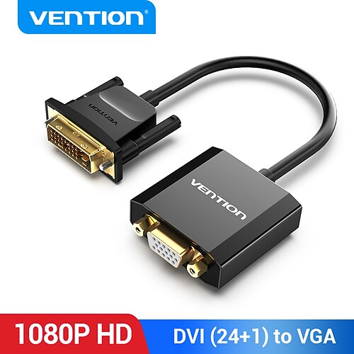 

Vention DVI DA VGA Adapter 1080P Full HD DVI Male to VGA Female Converter Video Cable 24 1 for Monitor TV Laptop DVI D VGA