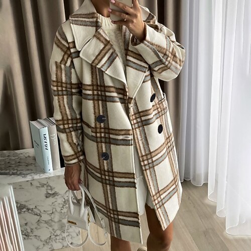 Women's Winter Jacket Winter Coat Parka Warm Comfortable Outdoor Holiday Going out Weekend Button Pocket Double Breasted Turndown Vintage Modern Comfortable Street Style Plaid Regular Fit Outerwear
Women's Winter Jacket Winter Coat Parka Warm Comfortable Outdoor Holiday Going out Weekend Button Pocket Double Breasted Turndown Vintage Modern Comfortable Street Style Plaid Regular Fit Outerwear