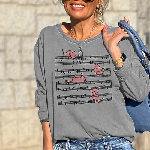 Women's Sweatshirt Pullover Active Streetwear Print Blue Khaki Gray Cat Text Daily Round Neck Long Sleeve S M L XL XXL
Women's Sweatshirt Pullover Active Streetwear Print Blue Khaki Gray Cat Text Daily Round Neck Long Sleeve S M L XL XXL