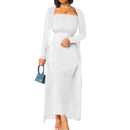 Women's Two Piece Dress Sweater Jumper Dress Maxi long Dress White Wine Royal Blue Long Sleeve Pure Color Knit Fall Winter Square Neck Modern Mature 2022 S M L XL XXL 3XL
Women's Two Piece Dress Sweater Jumper Dress Maxi long Dress White Wine Royal Blue Long Sleeve Pure Color Knit Fall Winter Square Neck Modern Mature 2022 S M L XL XXL 3XL