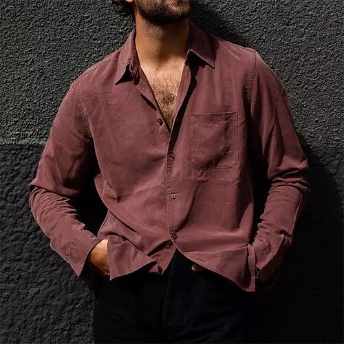 Men's Shirt Solid Color Turndown Street Daily Button-Down Long Sleeve Tops Casual Fashion Comfortable Wine
Men's Shirt Solid Color Turndown Street Daily Button-Down Long Sleeve Tops Casual Fashion Comfortable Wine
