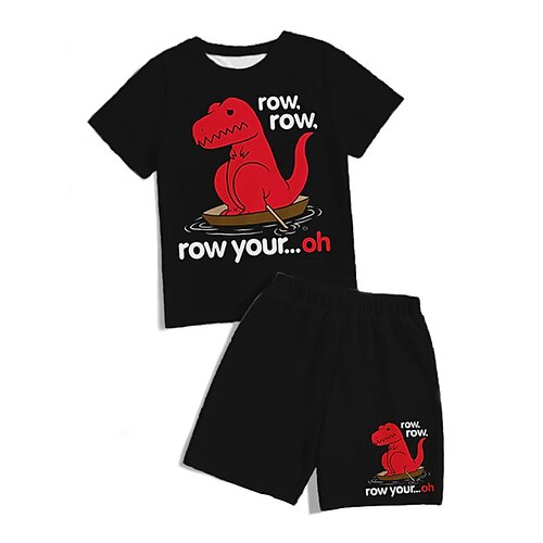 Kids Boys T-shirt Shorts Clothing Set 2 Pieces Short Sleeve Black Dinosaur Letter Animal Crewneck Print Street Sports Vacation Fashion Comfort Cool Daily 3-13 Years
Kids Boys T-shirt Shorts Clothing Set 2 Pieces Short Sleeve Black Dinosaur Letter Animal Crewneck Print Street Sports Vacation Fashion Comfort Cool Daily 3-13 Years