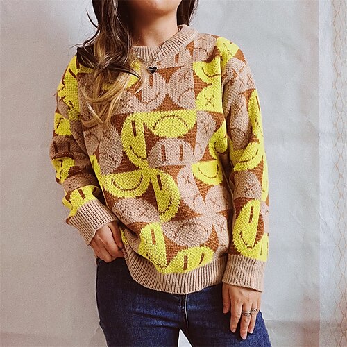 Mujer Suéter de punto Puente Croché Tejer De Punto Geométrico Cuello Barco Elegante Casual Diario Festivos Invierno Otoño Azul Piscina Amarillo S M L / Manga Larga / Ajuste regular
Mujer Suéter de punto Puente Croché Tejer De Punto Geométrico Cuello Barco Elegante Casual Diario Festivos Invierno Otoño Azul Piscina Amarillo S M L / Manga Larga / Ajuste regular