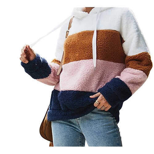 Women's Pullover Hoodie Sweatshirt Casual Patchwork Blue Pink Camel Color Block Loose Daily Crew Neck Long Sleeve Cotton S M L XL
Women's Pullover Hoodie Sweatshirt Casual Patchwork Blue Pink Camel Color Block Loose Daily Crew Neck Long Sleeve Cotton S M L XL